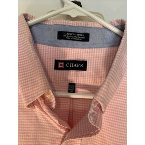 Mens Chaps Pink Oxford Button Down 17-171/2 34/35 office business work